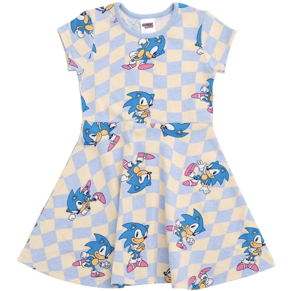 Sonic the Hedgehog Blue and Cream Kids Dress